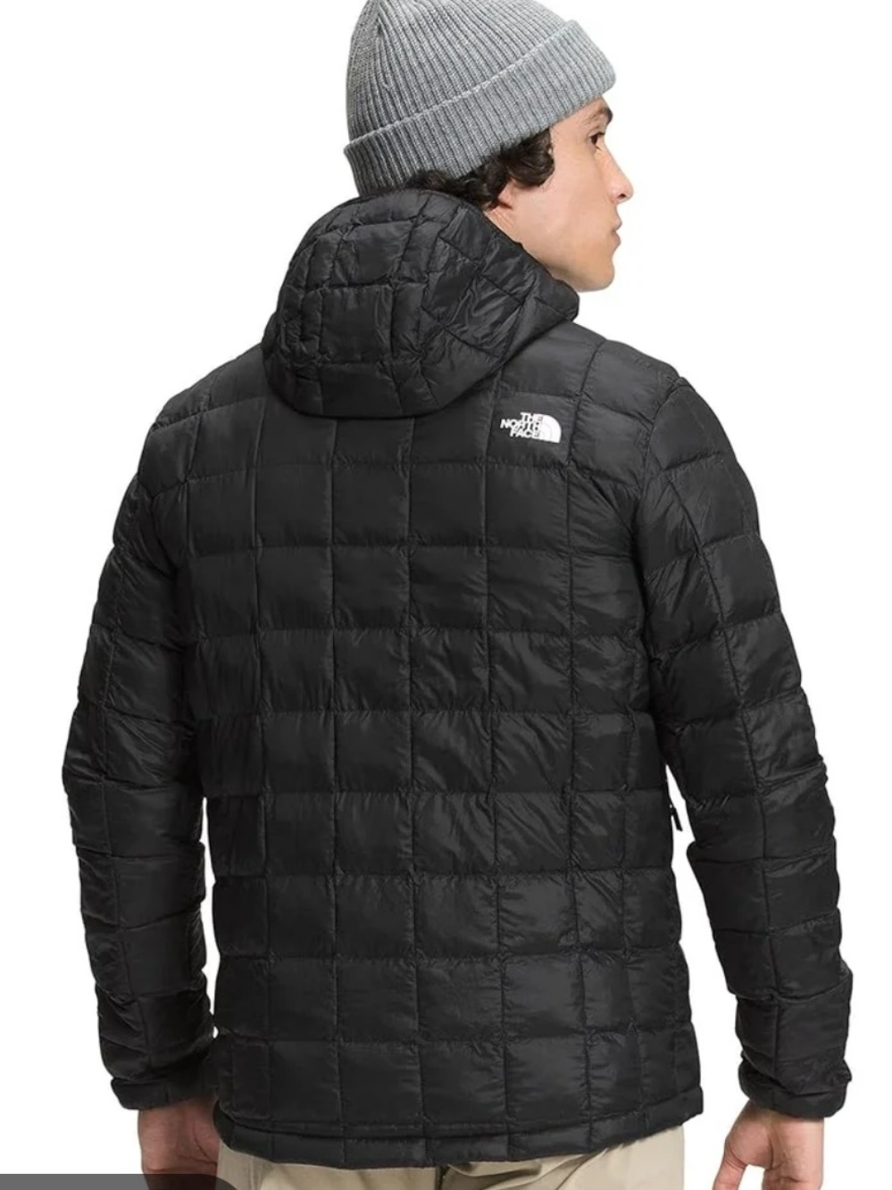 The North Face black puffer hood jacket Thermoball M